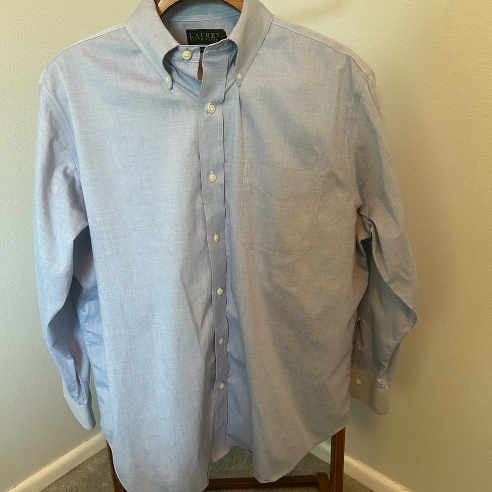 Ralph Lauren Blue Dress Shirt Classic Cotton